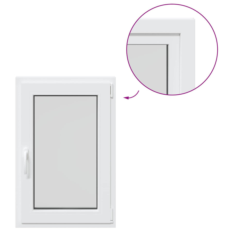 Kelderraam RISOR Wit 60 x 100 cm PVC en glas