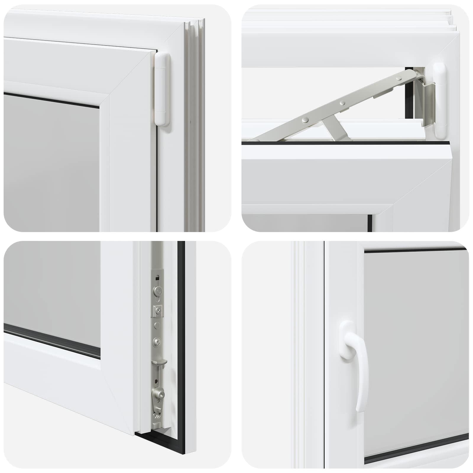 Kelderraam RISOR Wit 80 x 50 cm PVC en glas