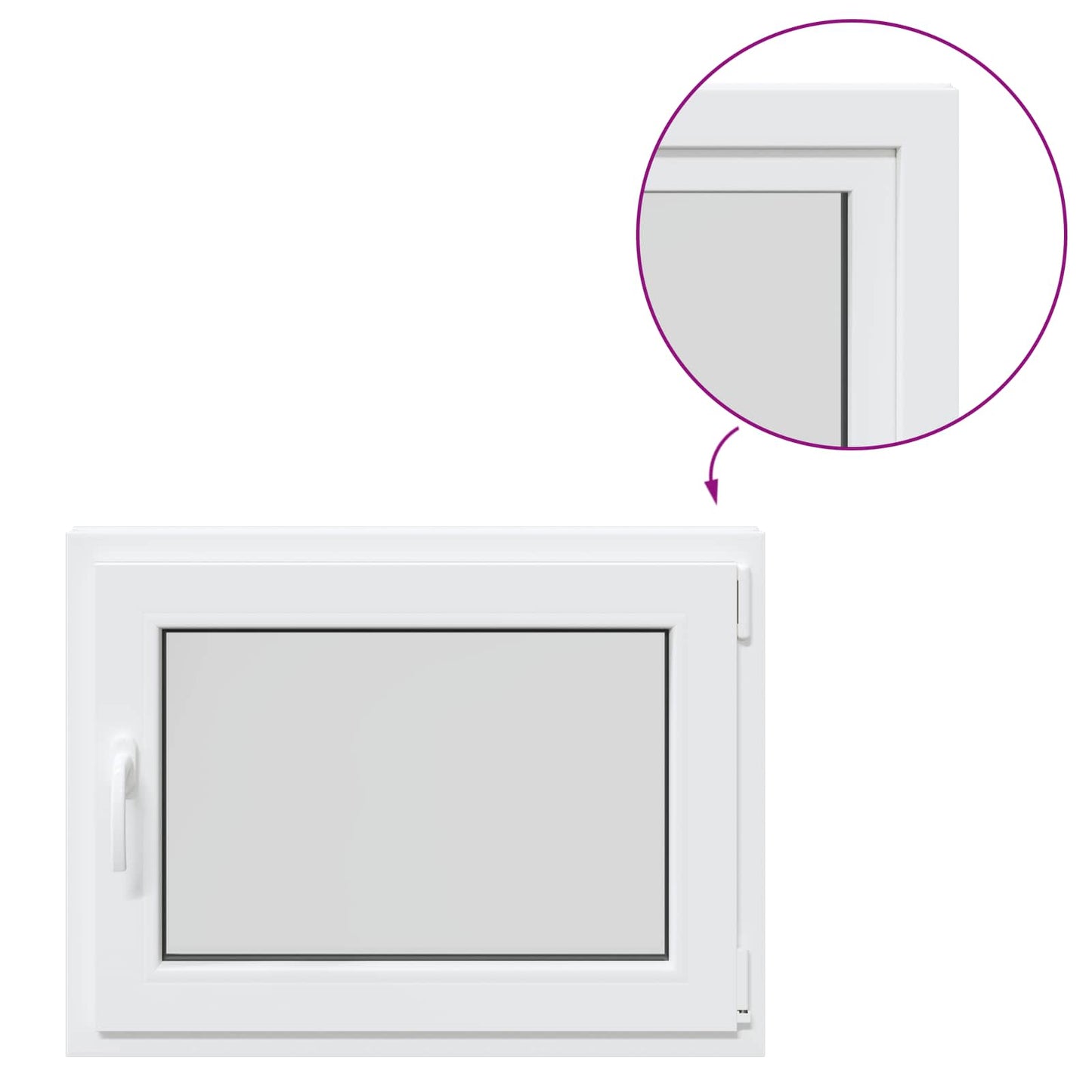 Kelderraam RISOR Wit 80 x 50 cm PVC en glas