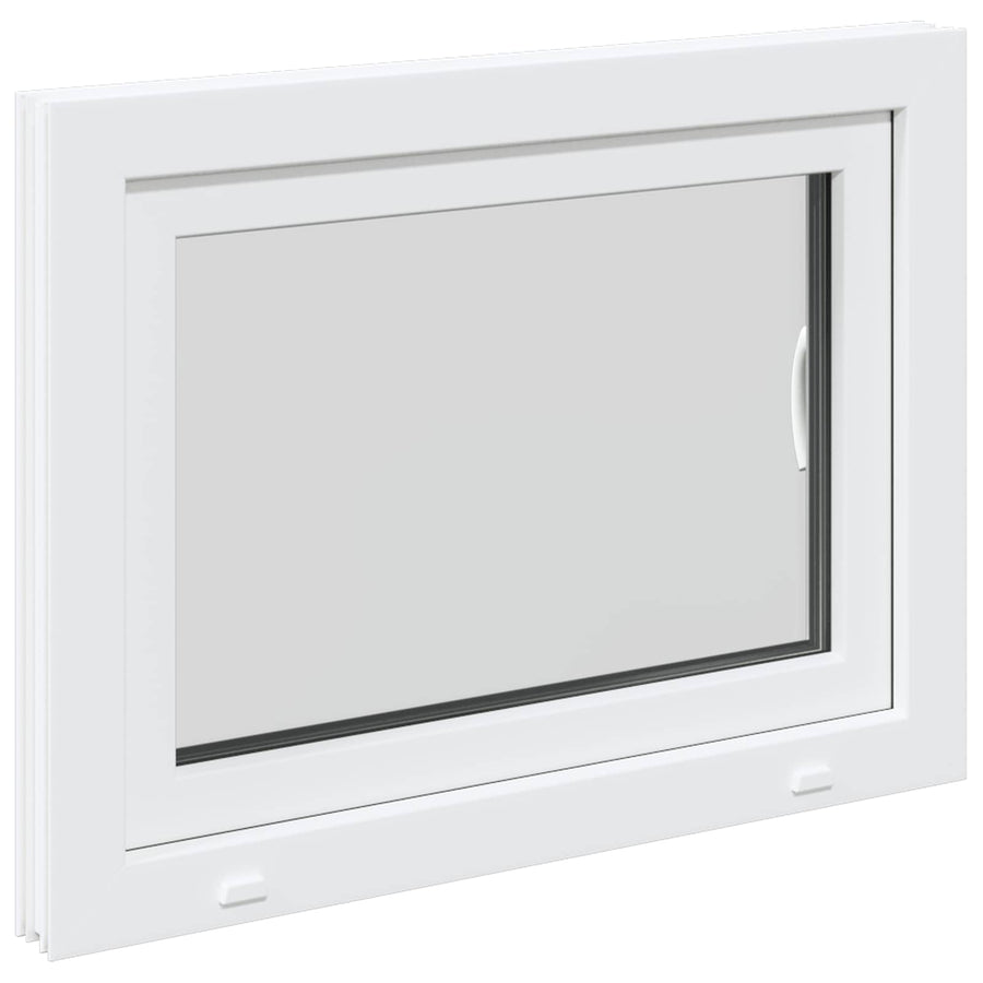 Kelderraam RISOR Wit 80 x 50 cm PVC en glas