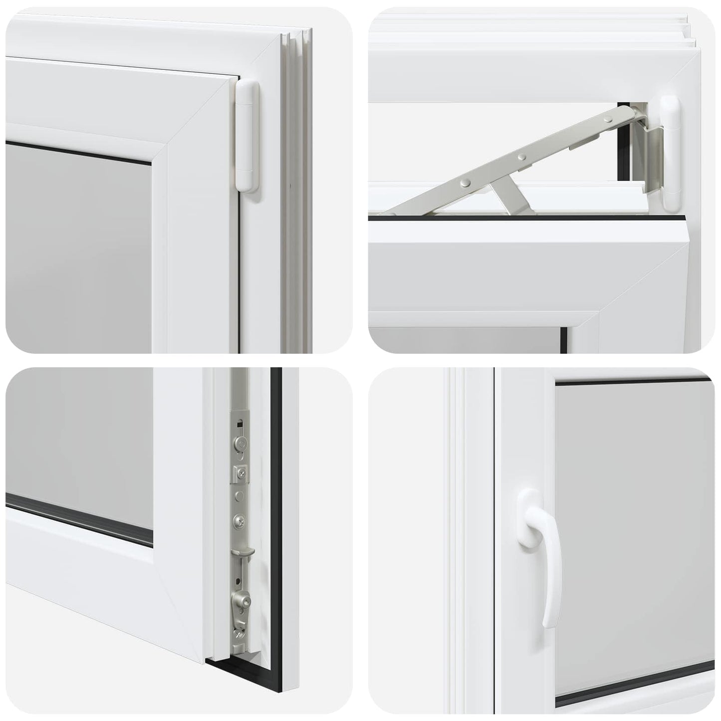Kelderraam RISOR Wit 80 x 60 cm PVC en glas