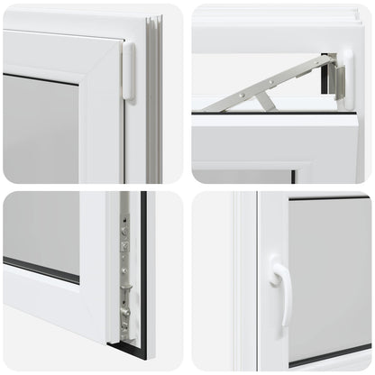 Kelderraam RISOR Wit 80 x 60 cm PVC en glas