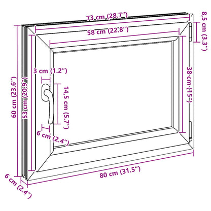 Kelderraam RISOR Wit 80 x 60 cm PVC en glas