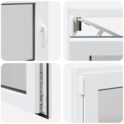Kelderraam RISOR Wit 80 x 60 cm PVC en glas