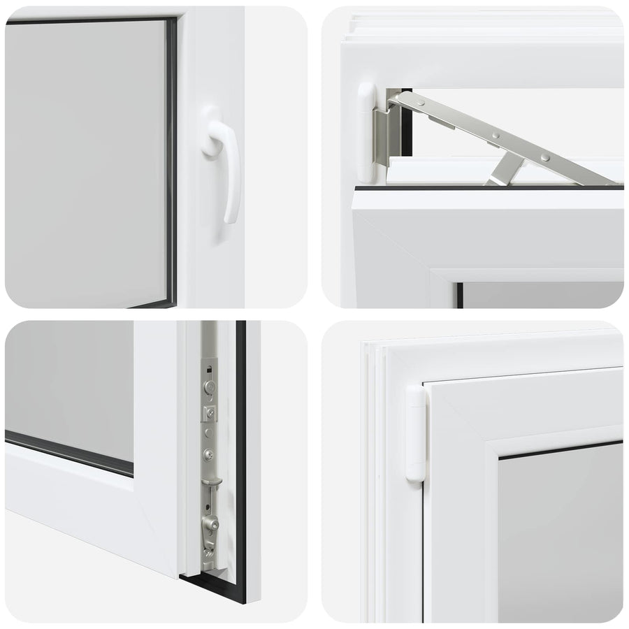 Kelderraam RISOR Wit 80 x 60 cm PVC en glas