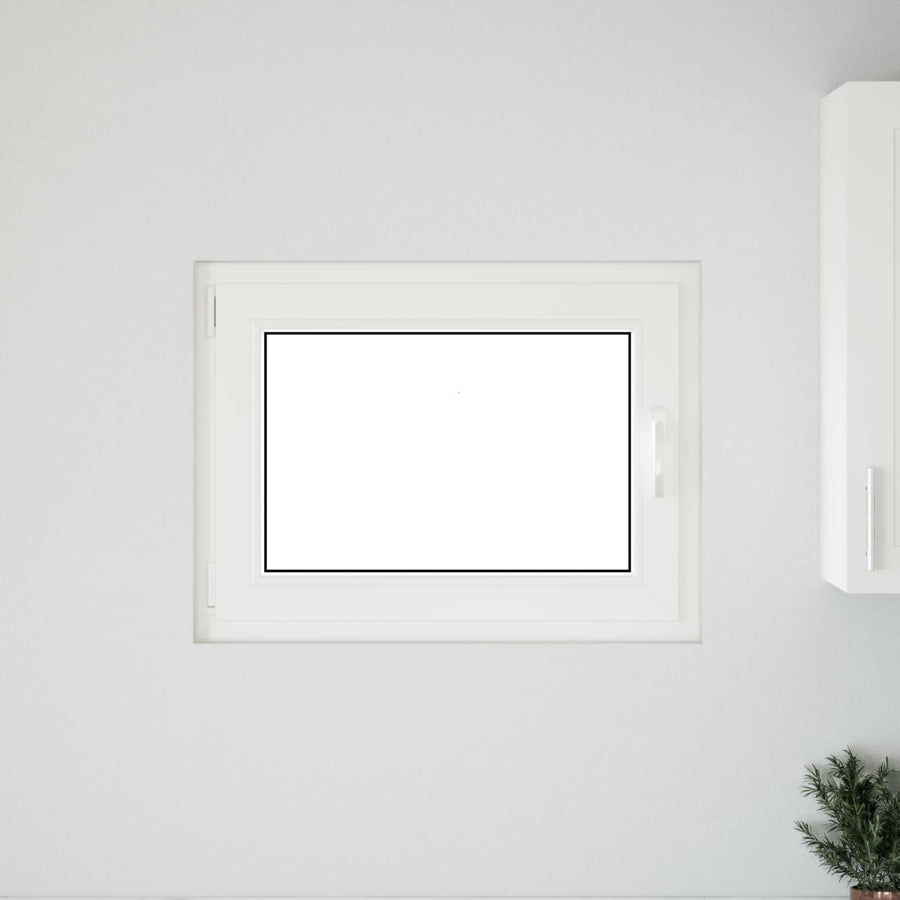 Kelderraam RISOR Wit 80 x 60 cm PVC en glas