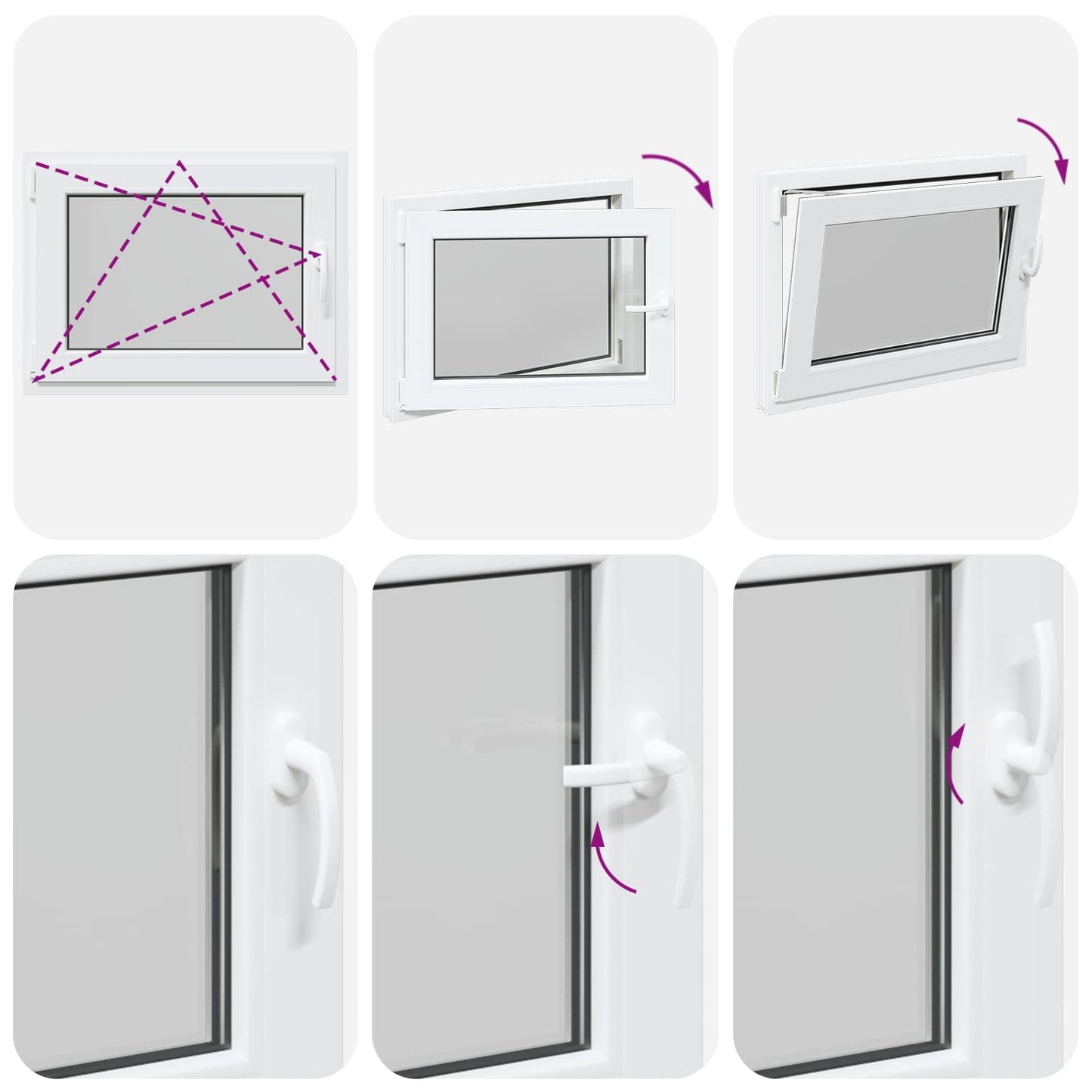 Kelderraam RISOR Wit 80 x 60 cm PVC en glas