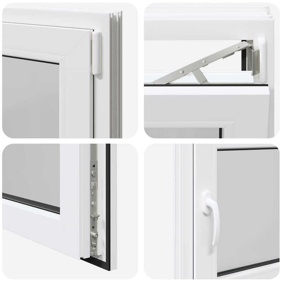 Kelderraam RISOR Wit 80 x 70 cm PVC en glas