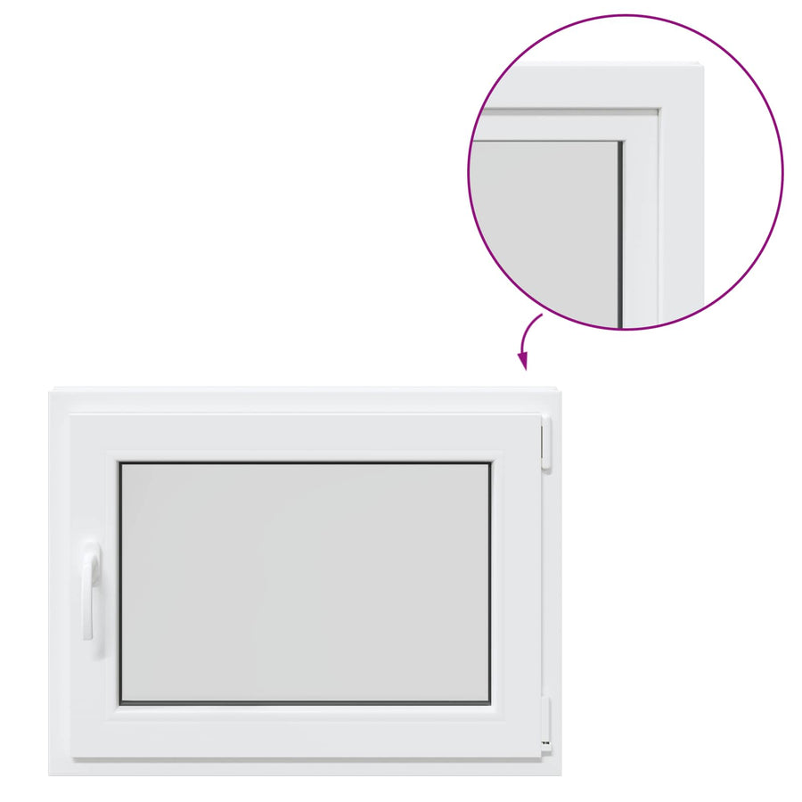 Kelderraam RISOR Wit 80 x 70 cm PVC en glas