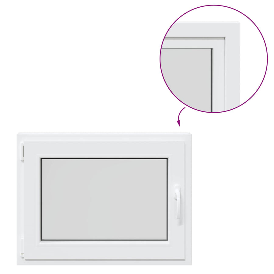 Kelderraam RISOR Wit 80 x 70 cm PVC en glas