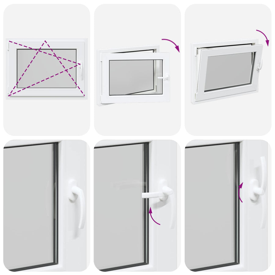 Kelderraam RISOR Wit 80 x 70 cm PVC en glas