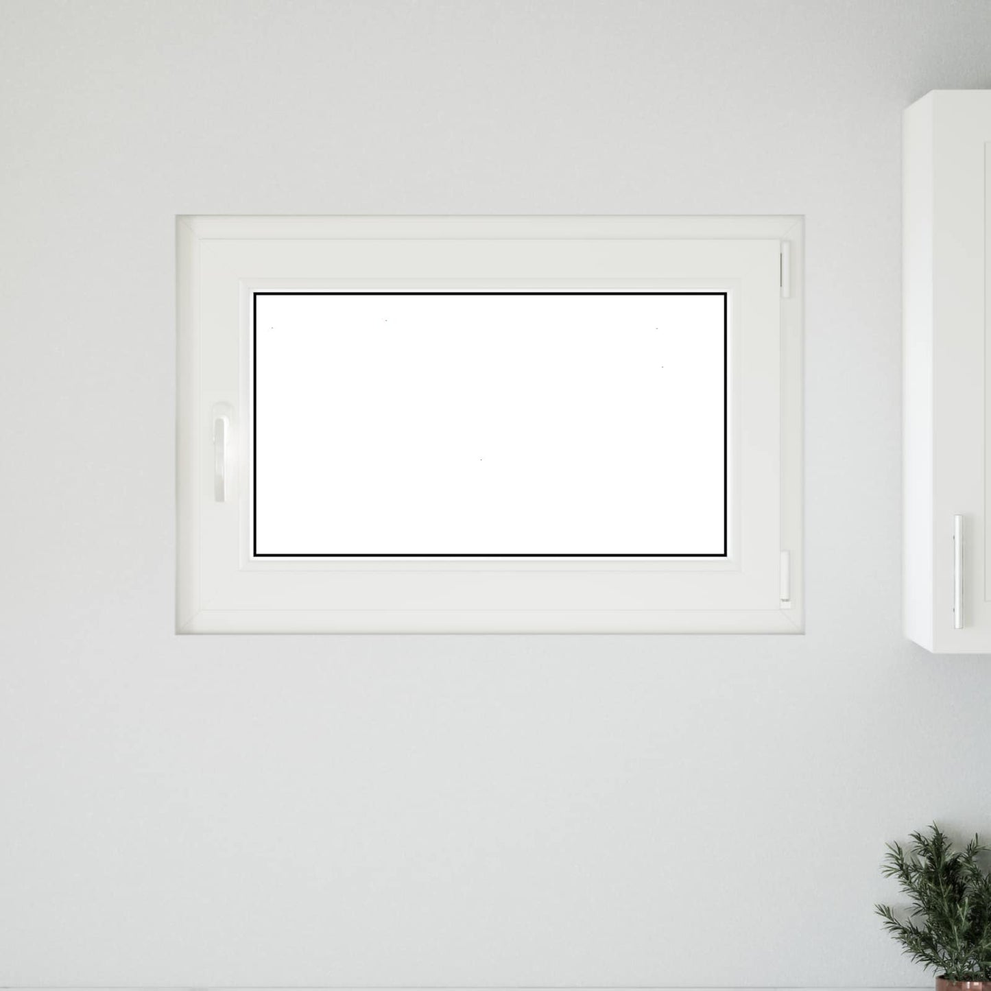 Kelderraam RISOR Wit 90 x 50 cm PVC en glas