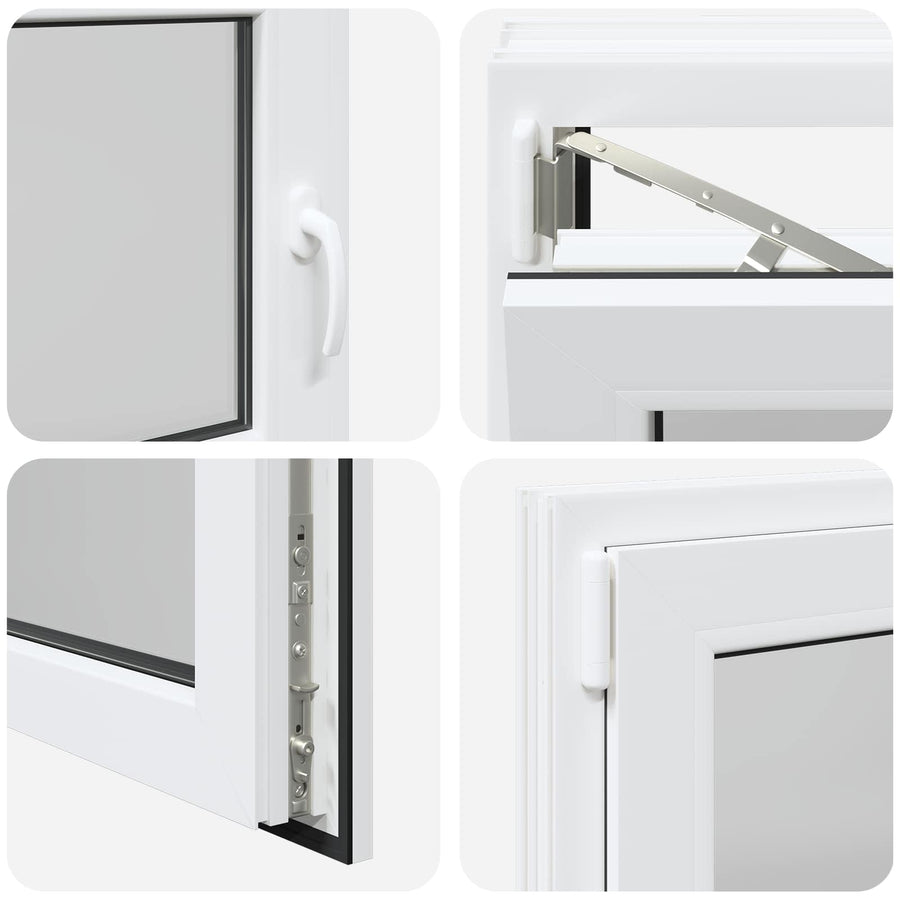 Kelderraam RISOR Wit 90 x 50 cm PVC en glas
