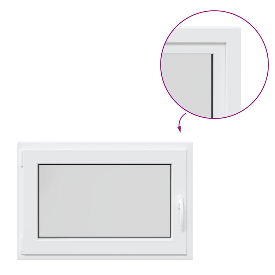 Kelderraam RISOR Wit 90 x 50 cm PVC en glas