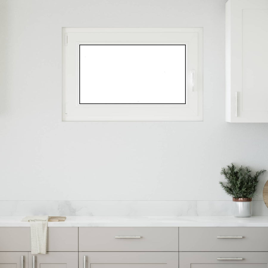 Kelderraam RISOR Wit 90 x 50 cm PVC en glas