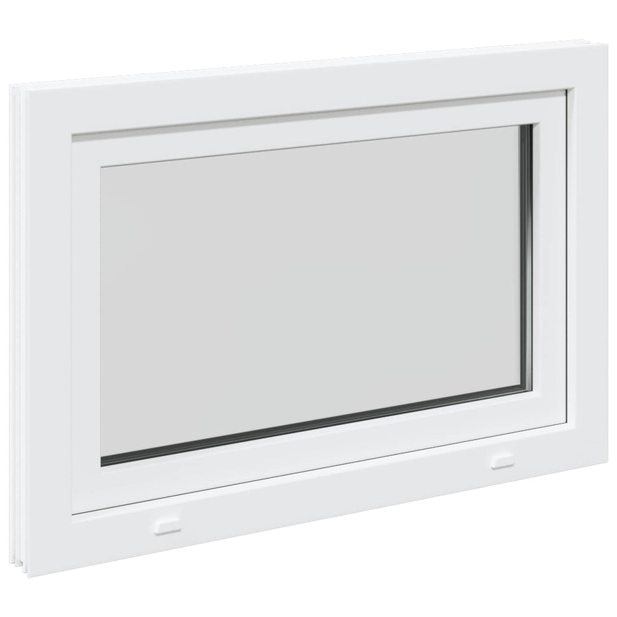 Kelderraam RISOR Wit 90 x 50 cm PVC en glas