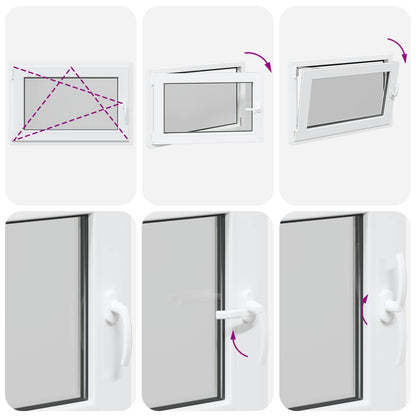 Kelderraam RISOR Wit 90 x 50 cm PVC en glas