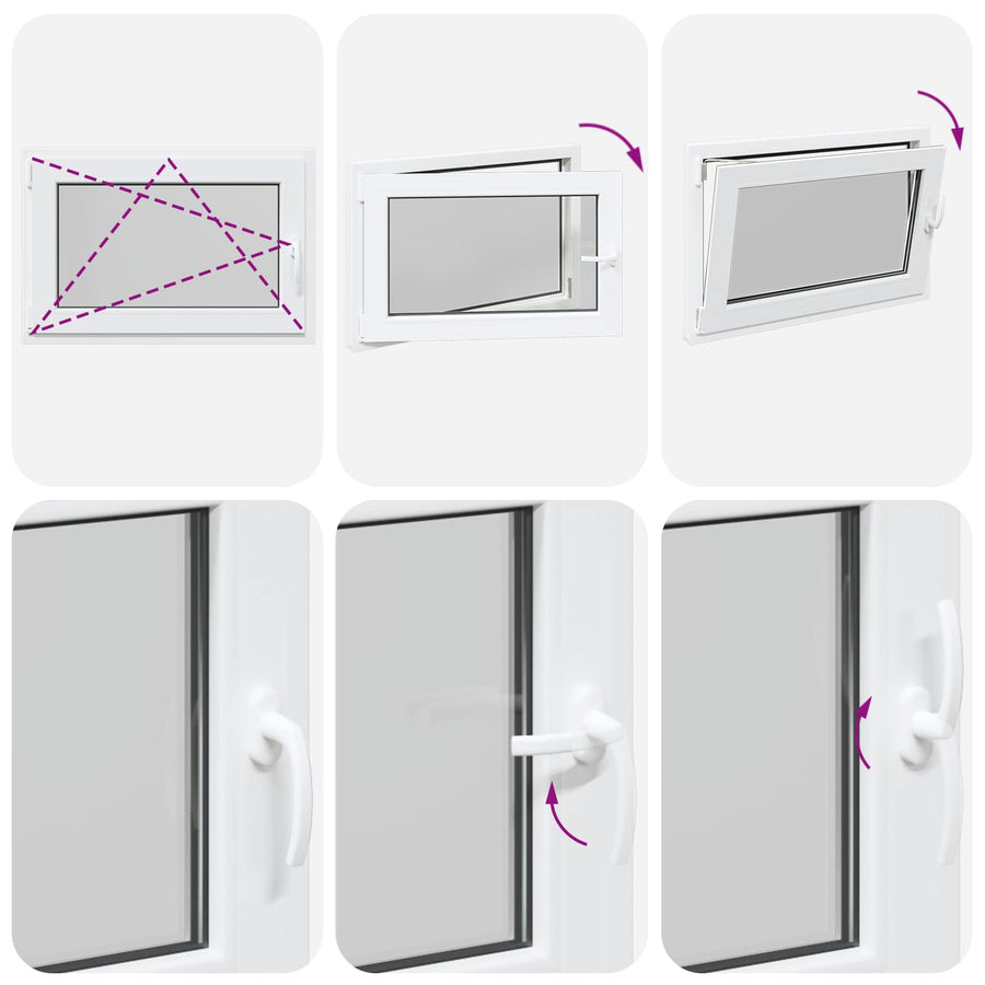 Kelderraam RISOR Wit 90 x 50 cm PVC en glas