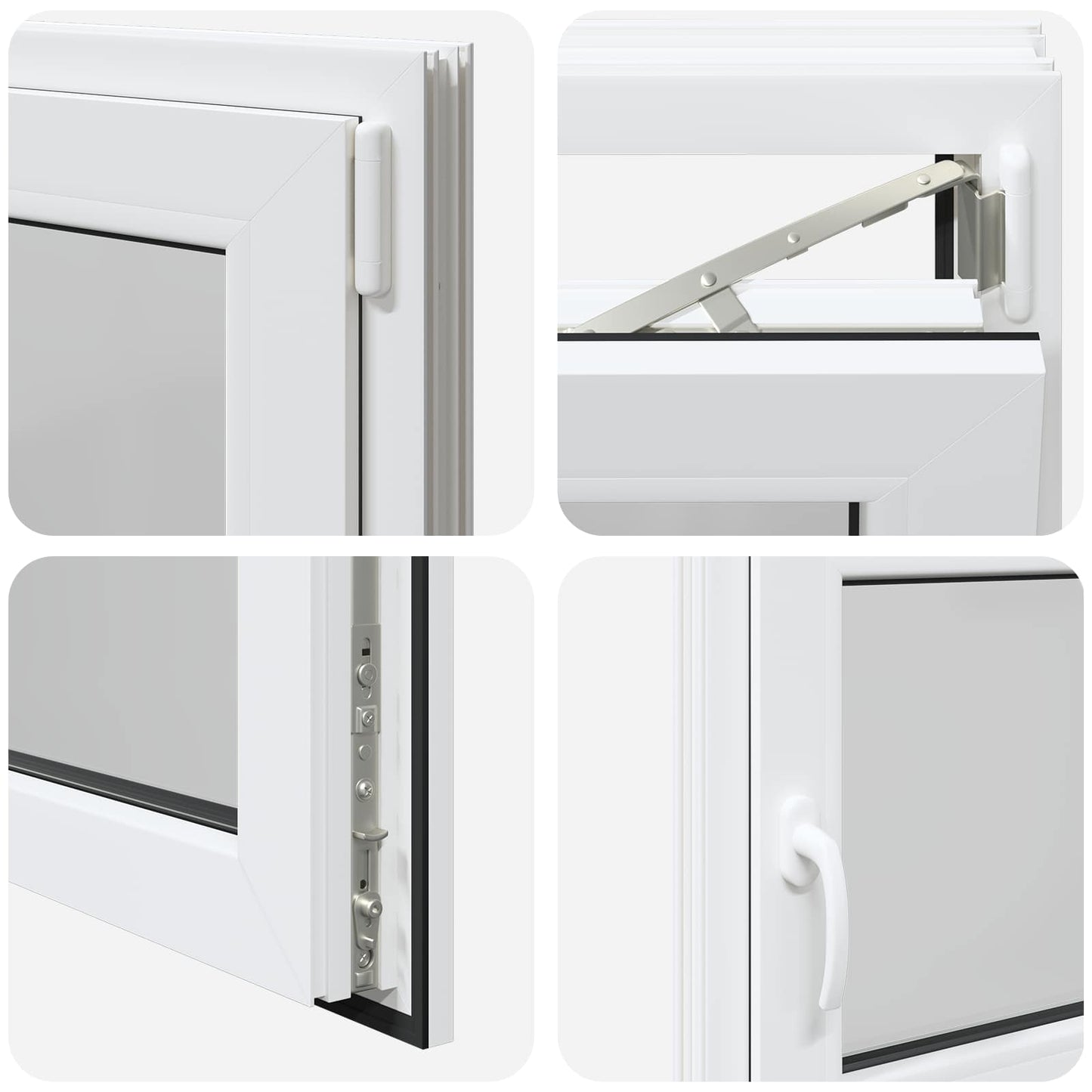 Kelderraam RISOR Wit 90 x 60 cm PVC en glas