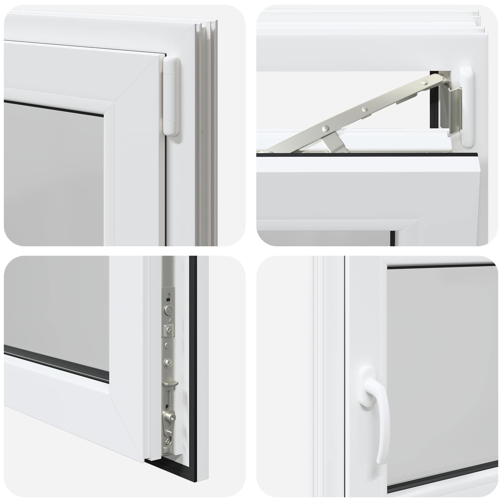 Kelderraam RISOR Wit 90 x 60 cm PVC en glas