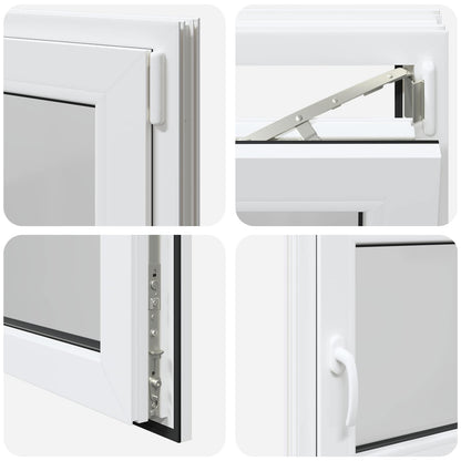 Kelderraam RISOR Wit 90 x 60 cm PVC en glas