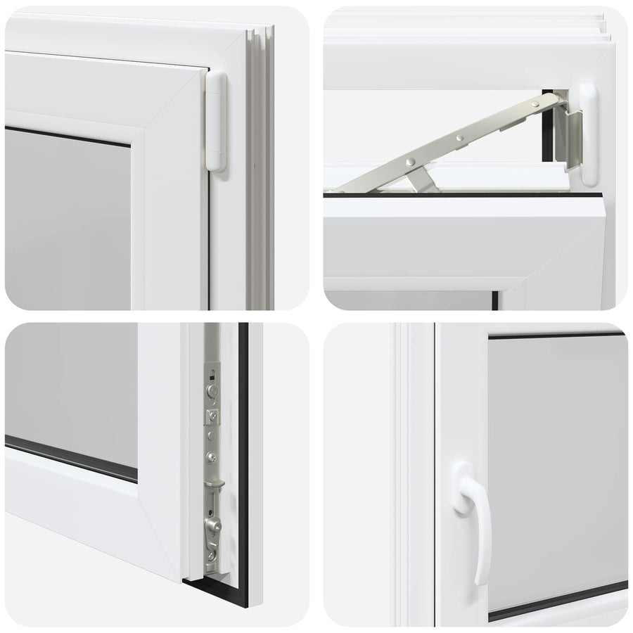 Kelderraam RISOR Wit 90 x 60 cm PVC en glas