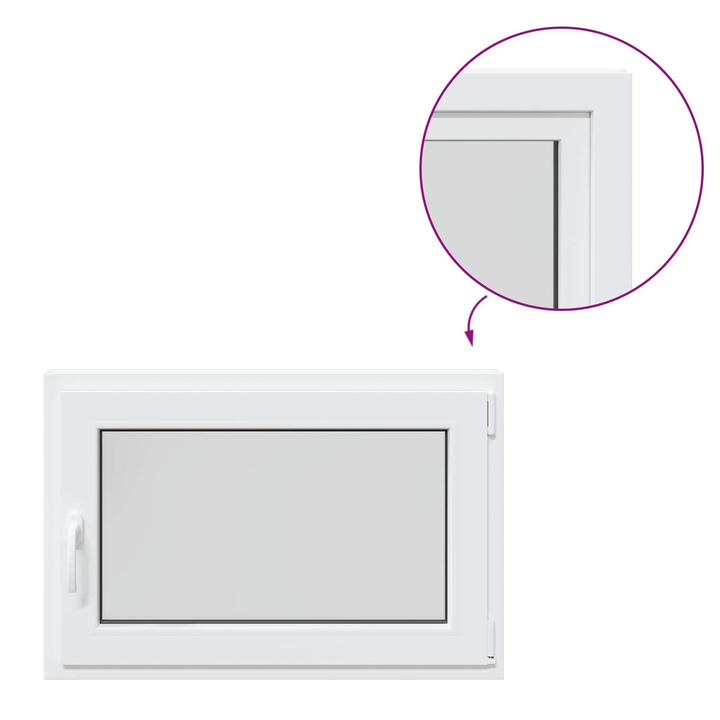 Kelderraam RISOR Wit 90 x 60 cm PVC en glas