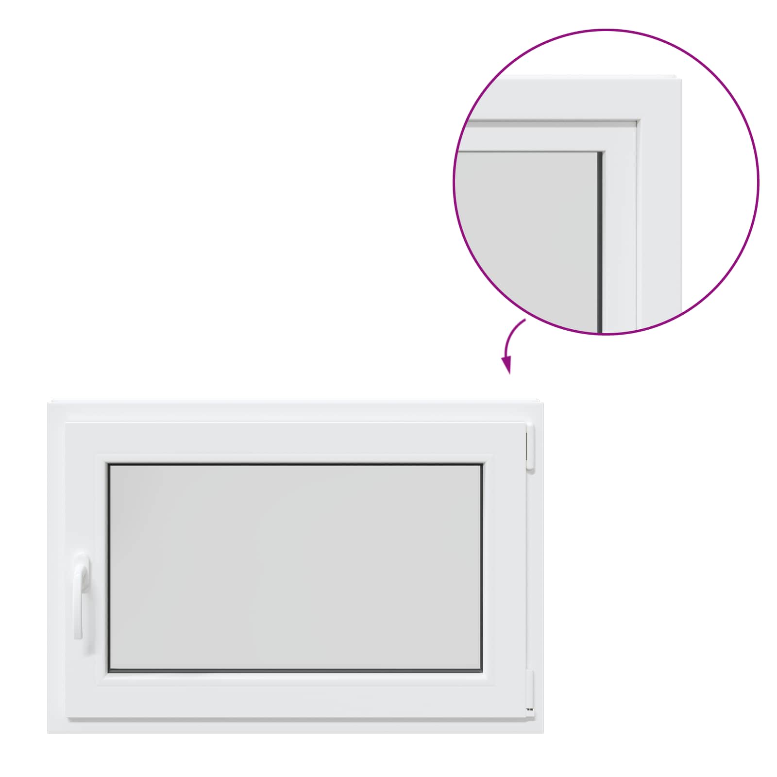 Kelderraam RISOR Wit 90 x 60 cm PVC en glas