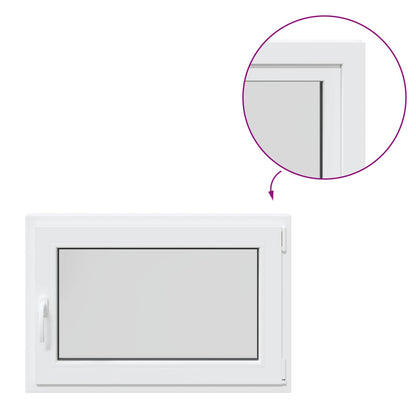 Kelderraam RISOR Wit 90 x 60 cm PVC en glas