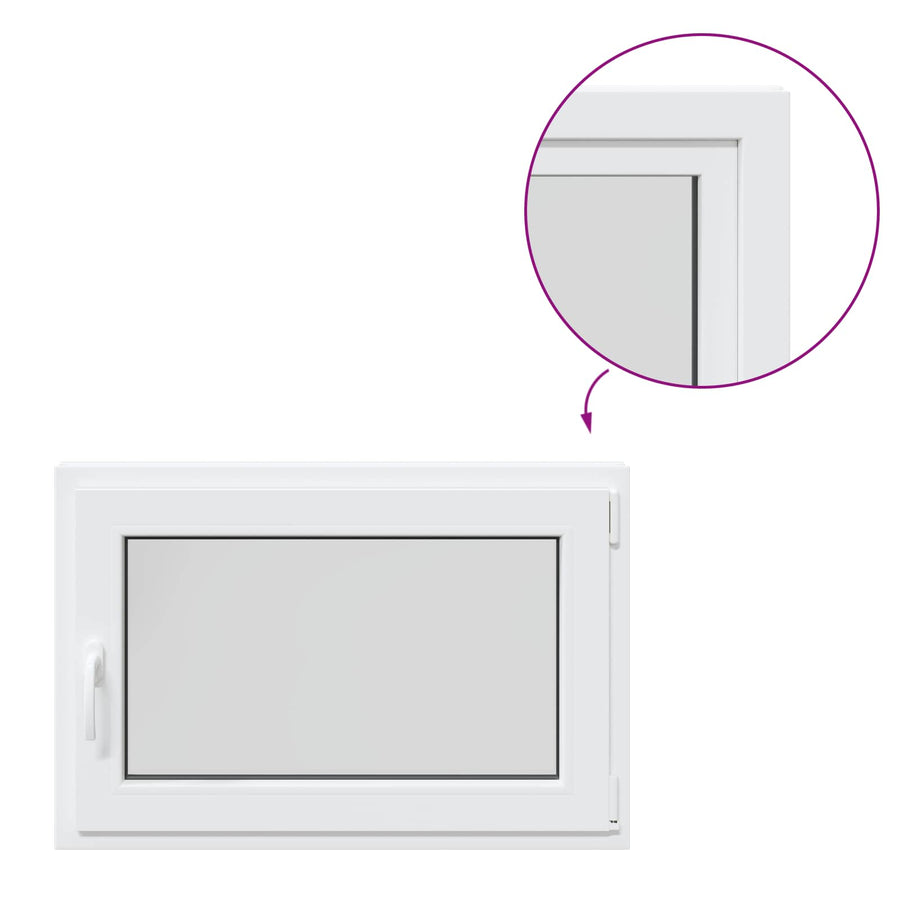 Kelderraam RISOR Wit 90 x 60 cm PVC en glas