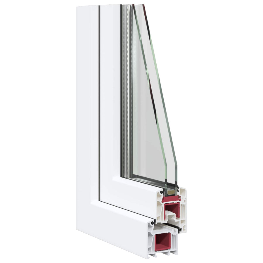 Kelderraam RISOR Wit 90 x 60 cm PVC en glas