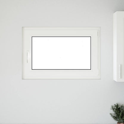 Kelderraam RISOR Wit 90 x 60 cm PVC en glas