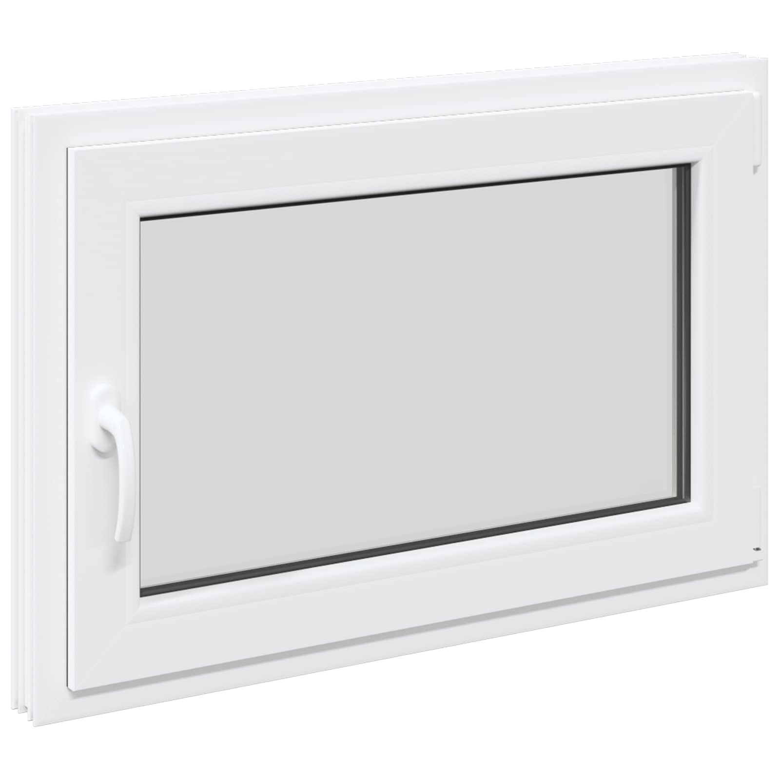 Kelderraam RISOR Wit 90 x 60 cm PVC en glas
