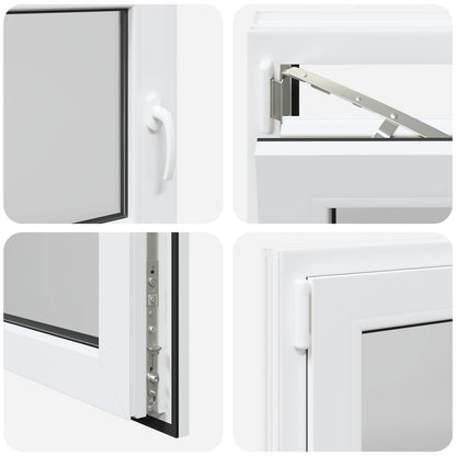 Kelderraam RISOR Wit 90 x 60 cm PVC en glas