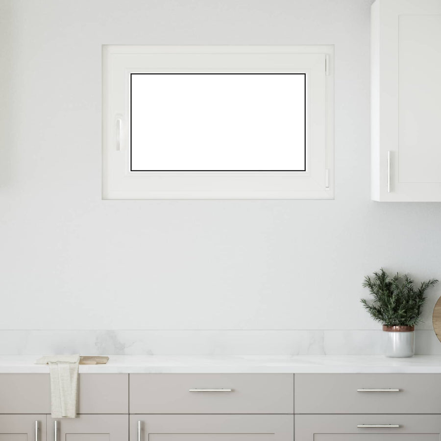 Kelderraam RISOR Wit 90 x 70 cm PVC en glas