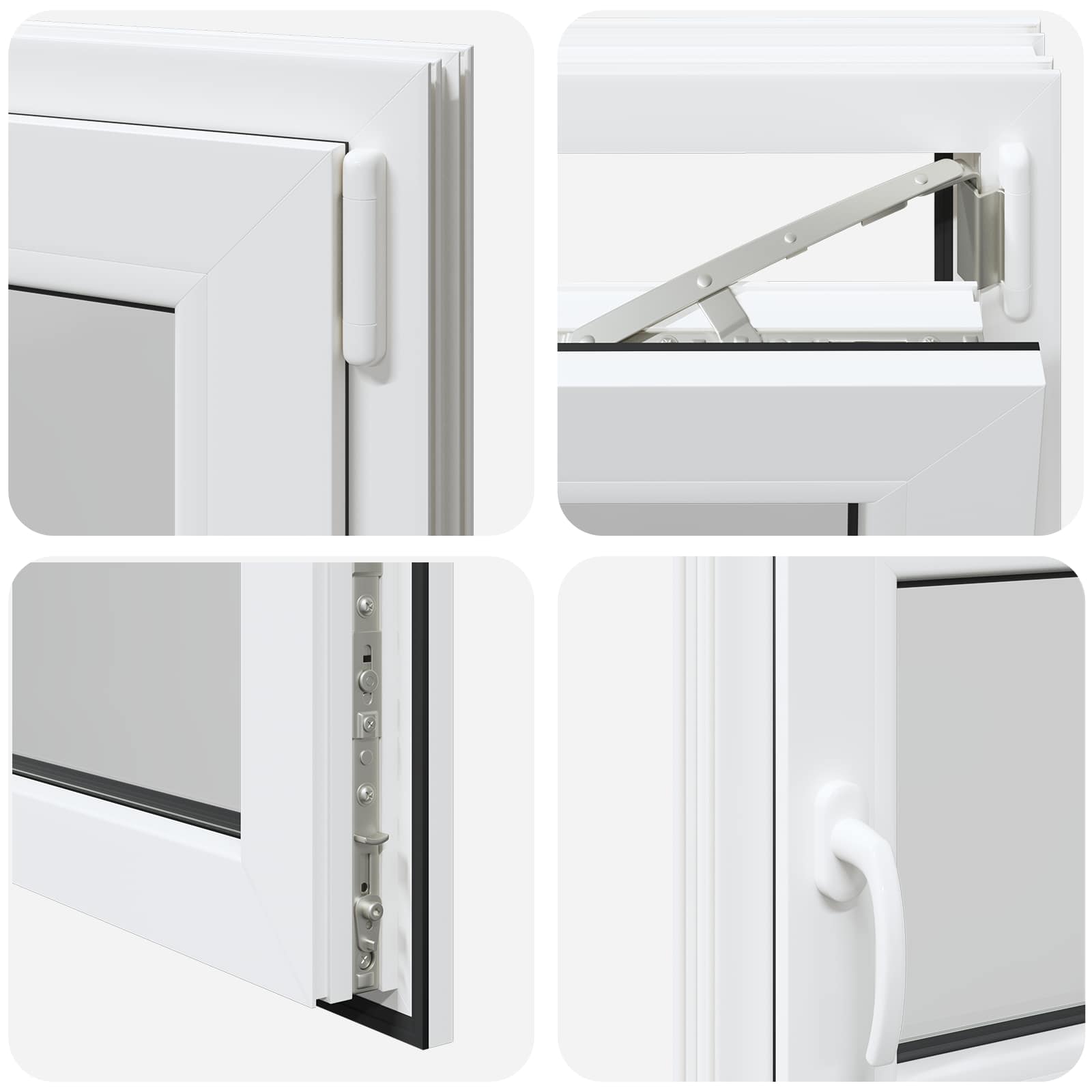Kelderraam RISOR Wit 100 x 50 cm PVC en glas