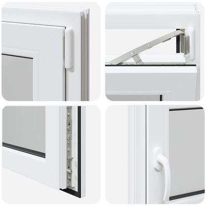 Kelderraam RISOR Wit 100 x 50 cm PVC en glas