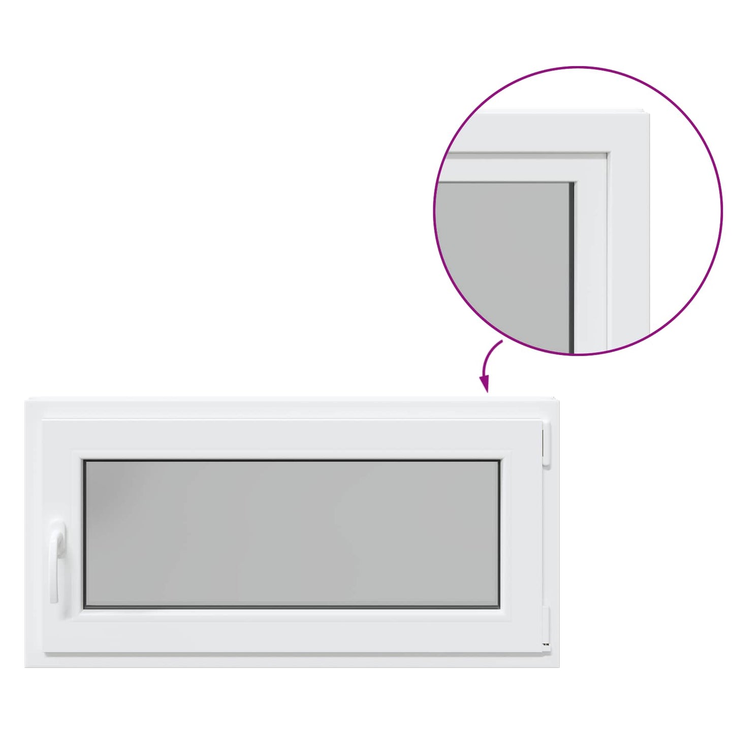 Kelderraam RISOR Wit 100 x 50 cm PVC en glas