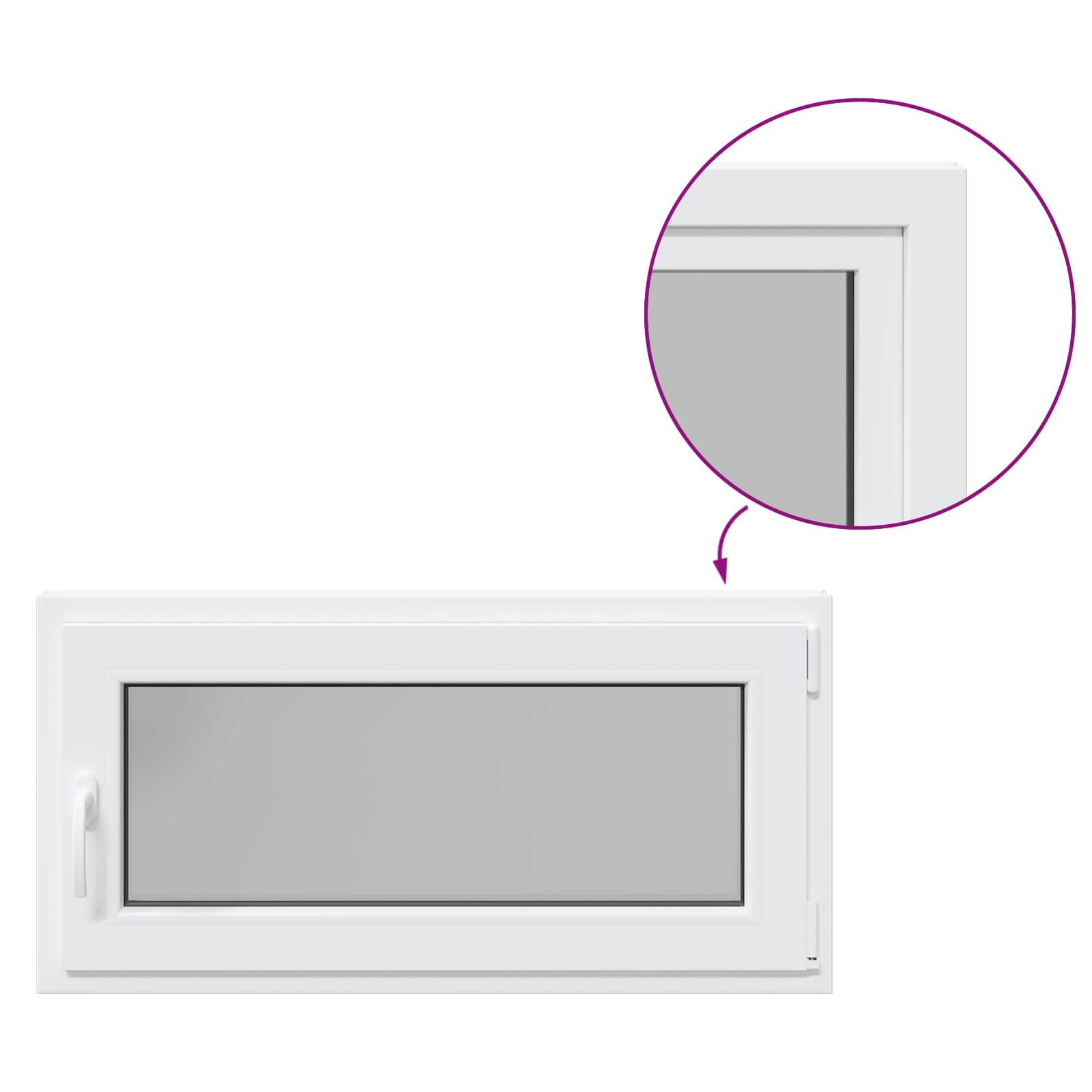 Kelderraam RISOR Wit 100 x 50 cm PVC en glas