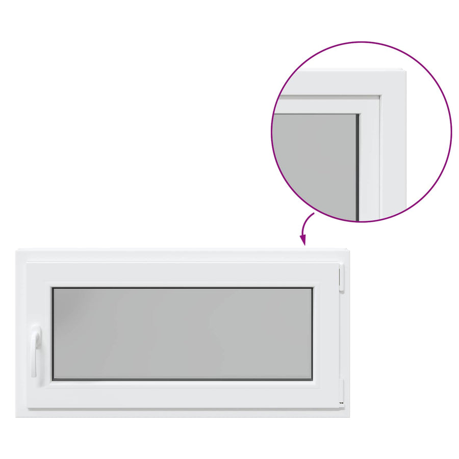 Kelderraam RISOR Wit 100 x 50 cm PVC en glas