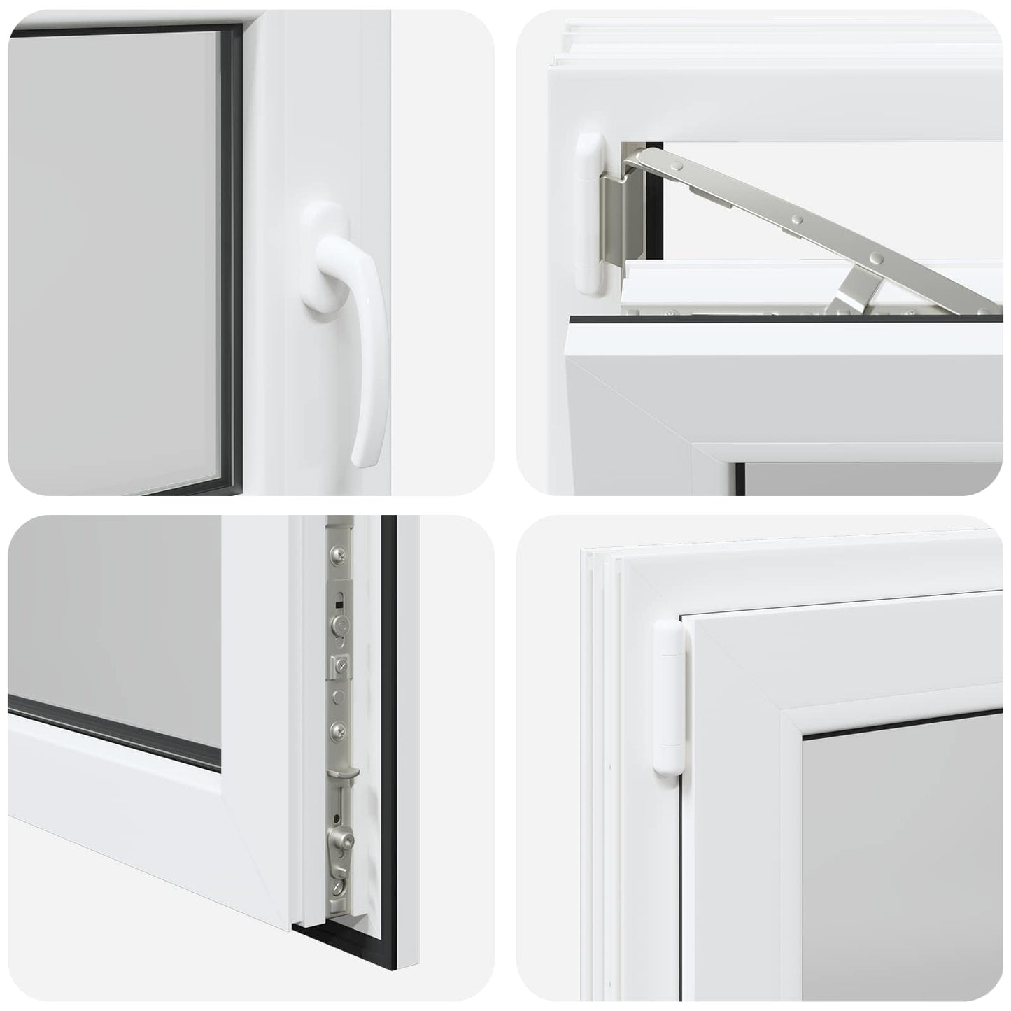 Kelderraam RISOR Wit 100 x 50 cm PVC en glas