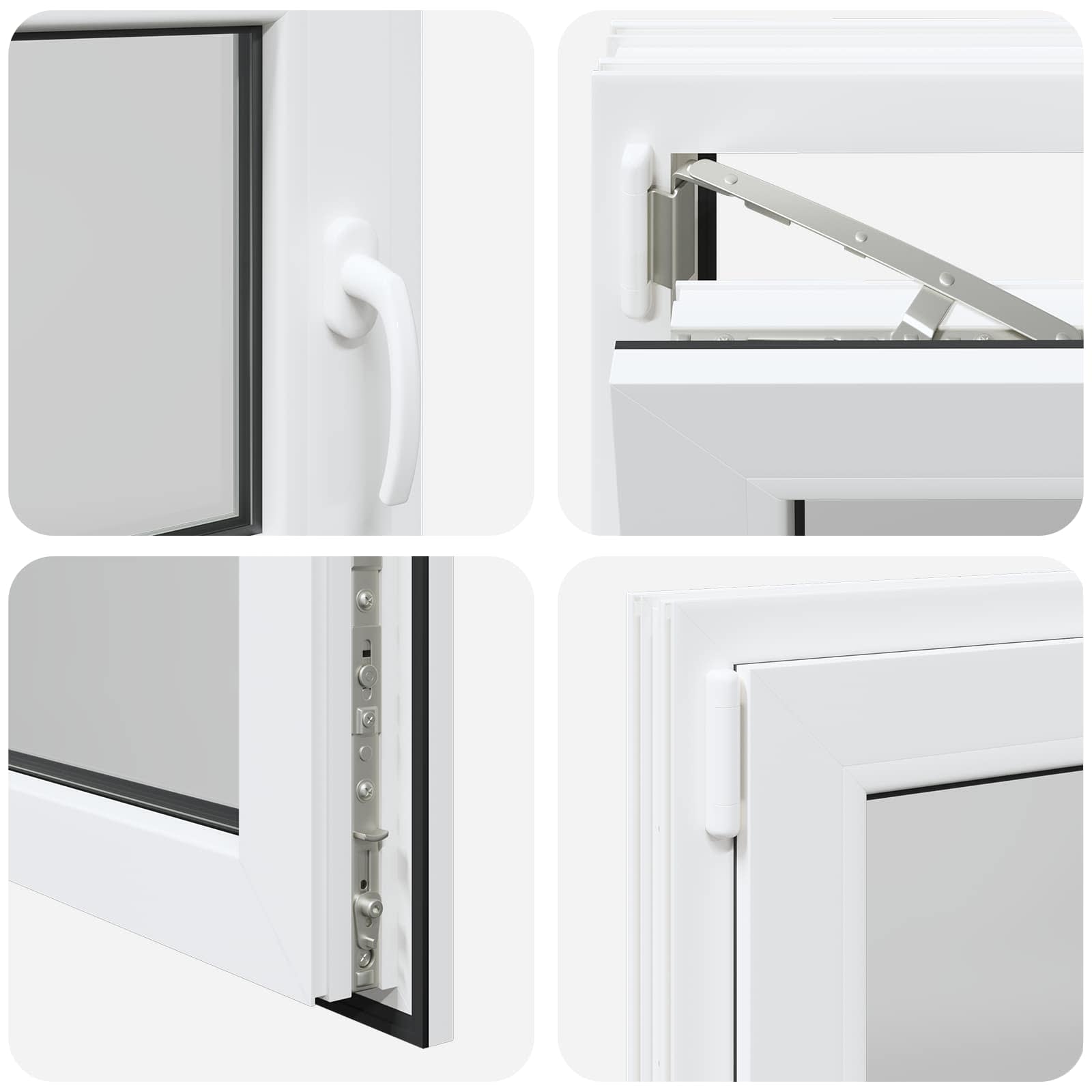 Kelderraam RISOR Wit 100 x 50 cm PVC en glas