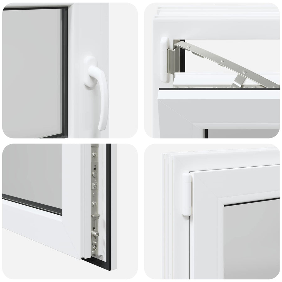 Kelderraam RISOR Wit 100 x 50 cm PVC en glas