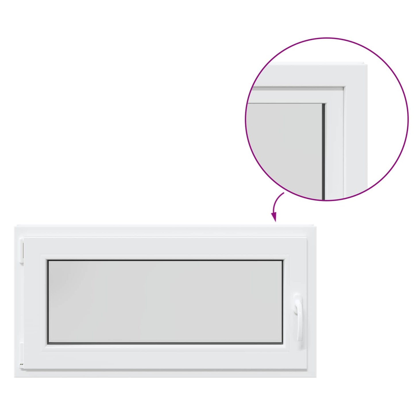 Kelderraam RISOR Wit 100 x 50 cm PVC en glas