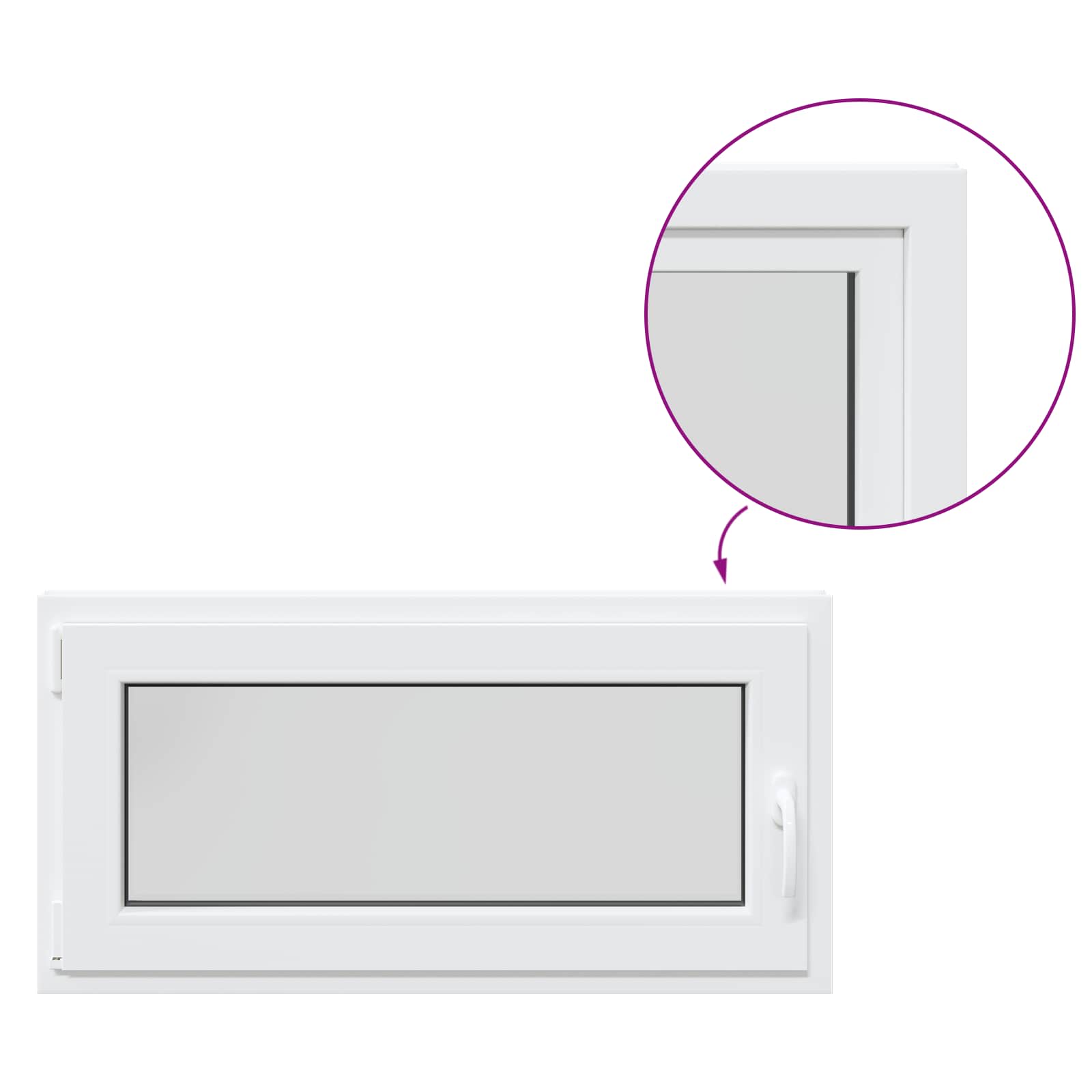 Kelderraam RISOR Wit 100 x 50 cm PVC en glas