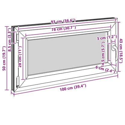 Kelderraam RISOR Wit 100 x 50 cm PVC en glas