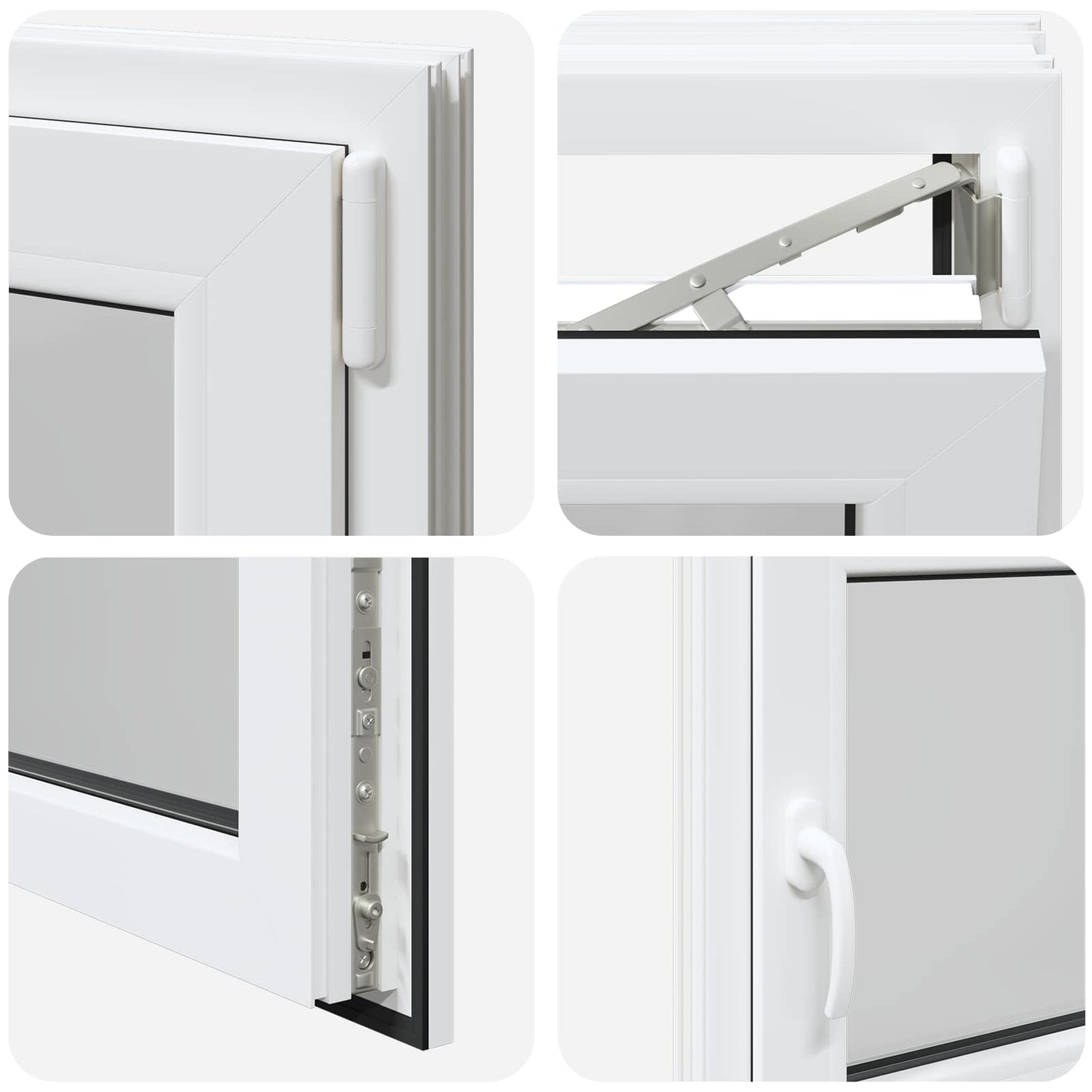 Kelderraam RISOR Wit 100 x 60 cm PVC en glas