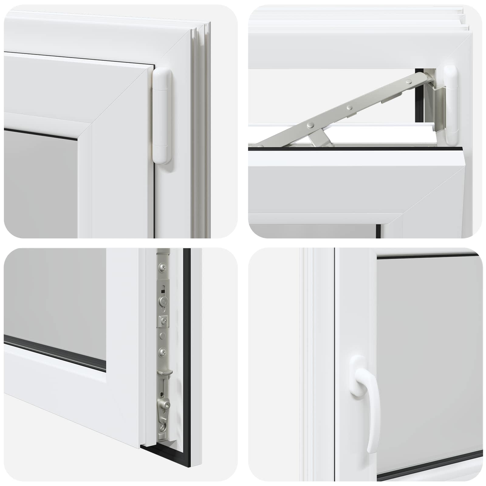 Kelderraam RISOR Wit 100 x 60 cm PVC en glas