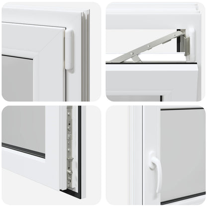 Kelderraam RISOR Wit 100 x 60 cm PVC en glas