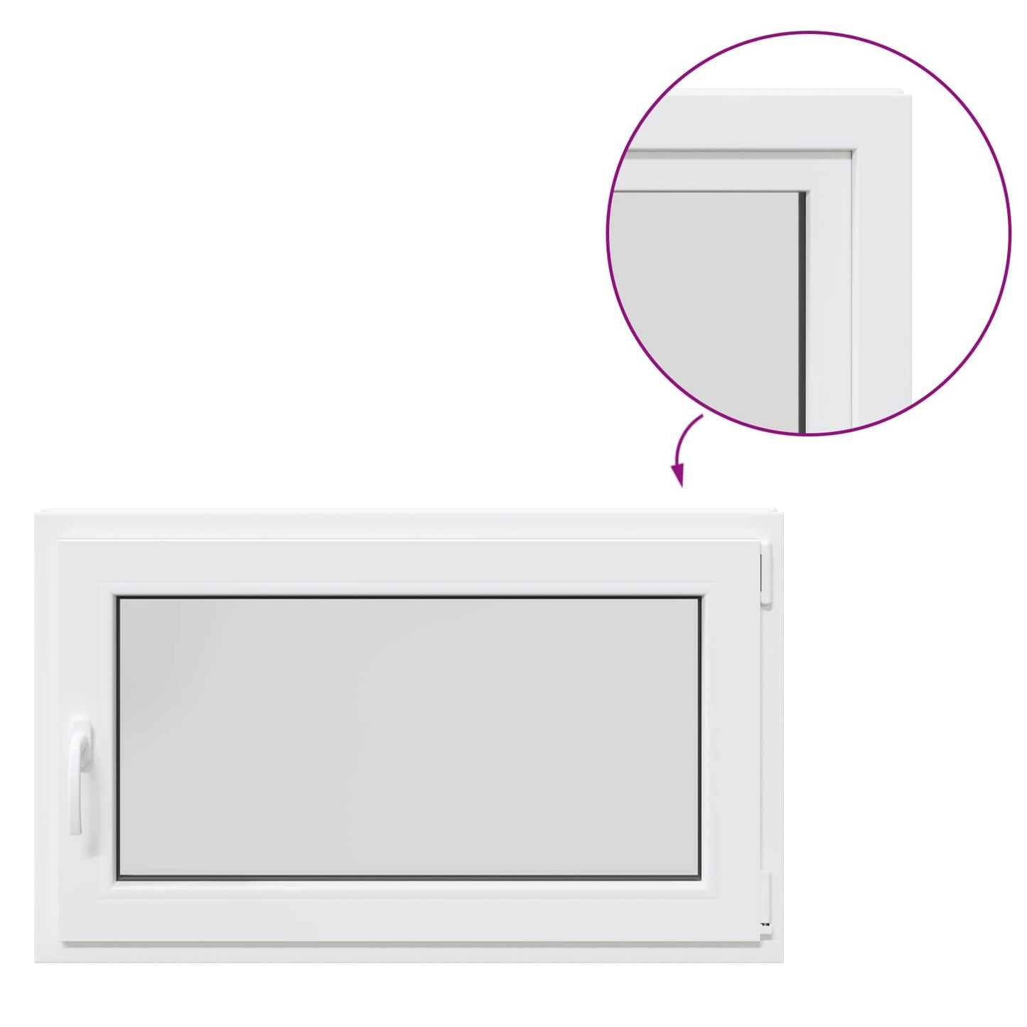 Kelderraam RISOR Wit 100 x 60 cm PVC en glas